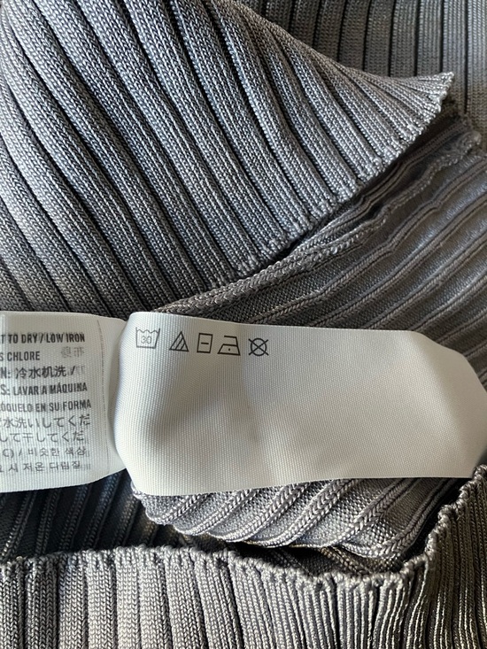 Abercrombie & Fitch Gloss Slashneck Sweater Size L Blue Ribbed Boatneck Knit Top - Picture 10 of 11